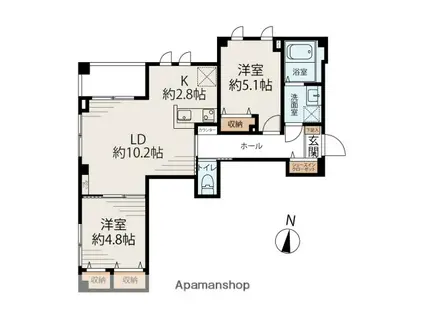 MERIA RESIDENS(2LDK/2階)の間取り写真