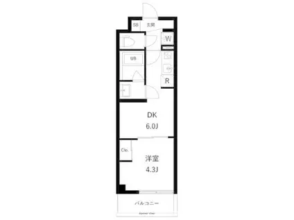 アーバンパーク東六郷Ⅰ(1DK/5階)の間取り写真