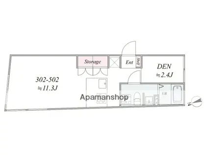 THE TRIAS TACHIAIGAWA(ワンルーム/5階)の間取り写真