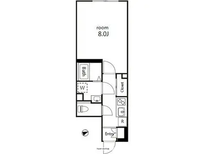 ルネサンスコート蒲田(1K/2階)の間取り写真