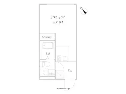 TRIAS495(1K/4階)の間取り写真