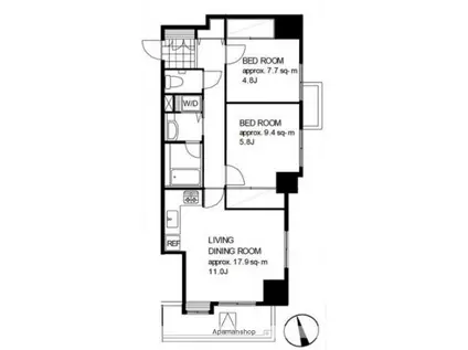 御殿山テラス(2LDK/10階)の間取り写真