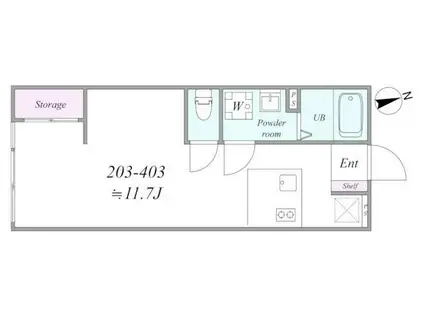 THE TRIAS296(ワンルーム/3階)の間取り写真
