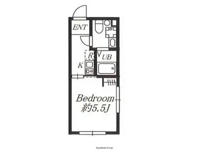 プラチナフォルム大井町 イースト(1K/3階)の間取り写真