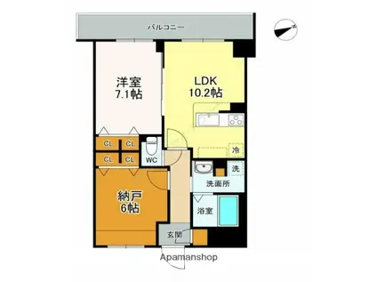 LASA大崎Ⅴ(1SLDK/1階)の間取り写真