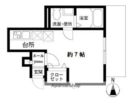 サンハイツ(1K/1階)の間取り写真