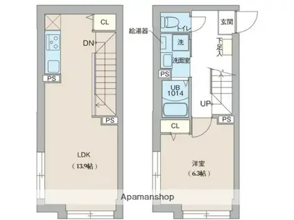 クリオ ラモード目黒洗足(1LDK/4階)の間取り写真