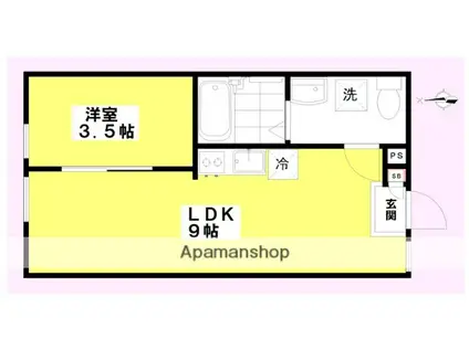 プロムナード大森南(1LDK/4階)の間取り写真
