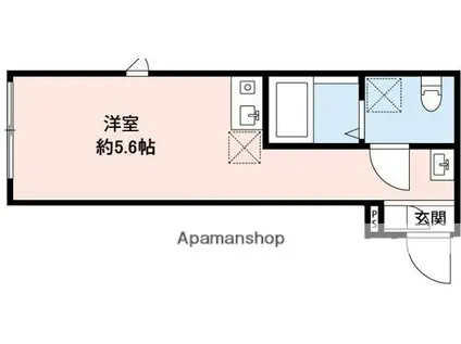 ホワイトパレット品川二葉Ⅱ(1K/1階)の間取り写真
