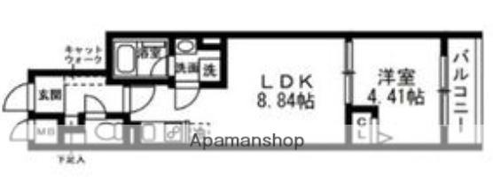 SOLASIA RESIDENCE 武蔵小山(1LDK/3階)の間取り写真