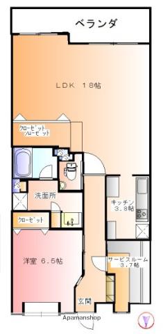 コアスターレ西大井(1LDK/4階)の間取り写真