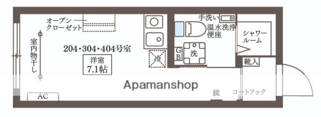COCOCUBE大井町Ⅱ(ワンルーム/3階)の間取り写真