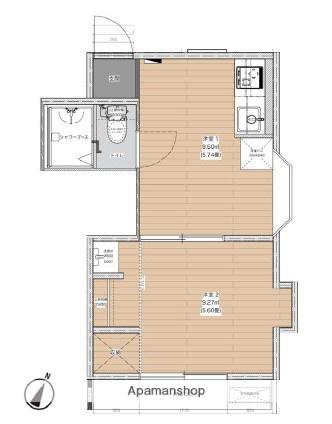STAR HOUSE武蔵小山(1DK/2階)の間取り写真