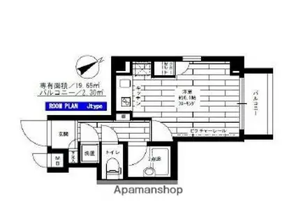 ステージファースト本駒込Ⅱ(ワンルーム/2階)の間取り写真