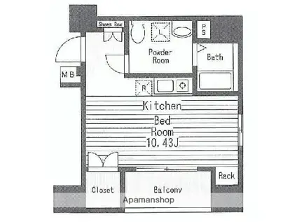 アヴァンツァーレ田端(ワンルーム/7階)の間取り写真
