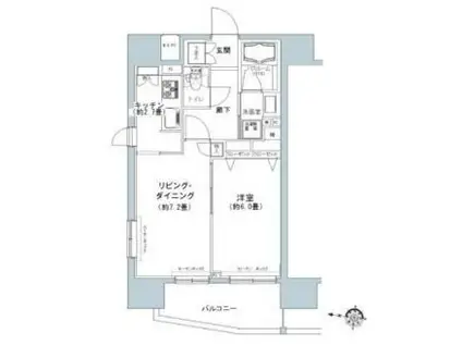 パークキューブ板橋本町(1LDK/7階)の間取り写真
