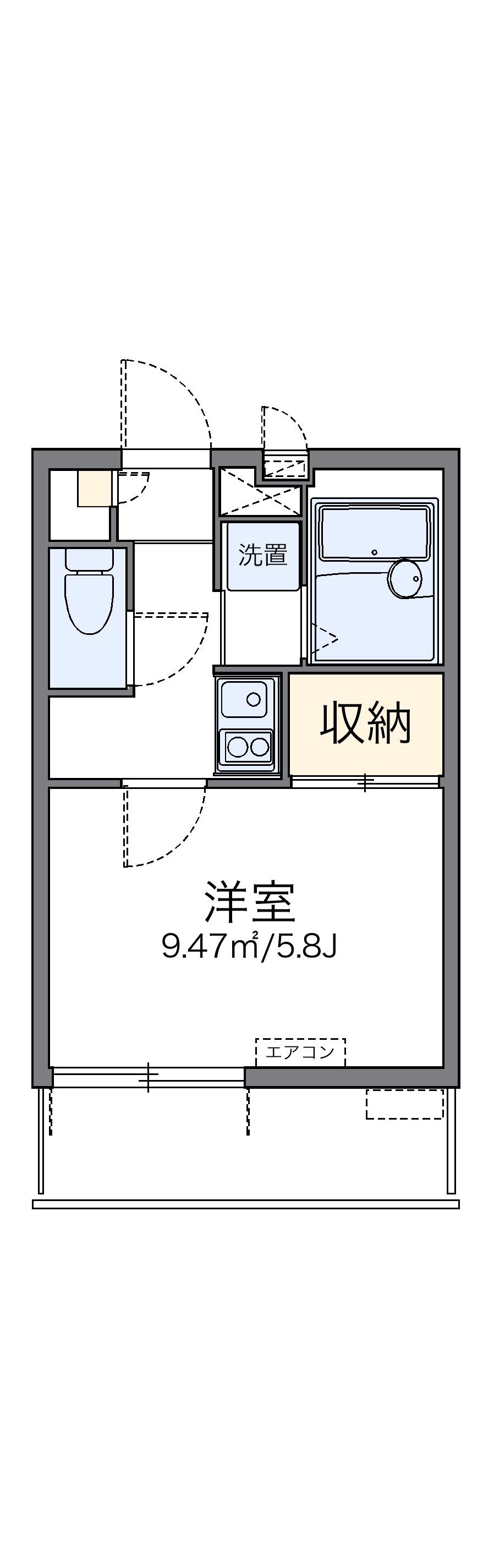 レオパレスKIYOKAWA2(1K/3階)の間取り写真
