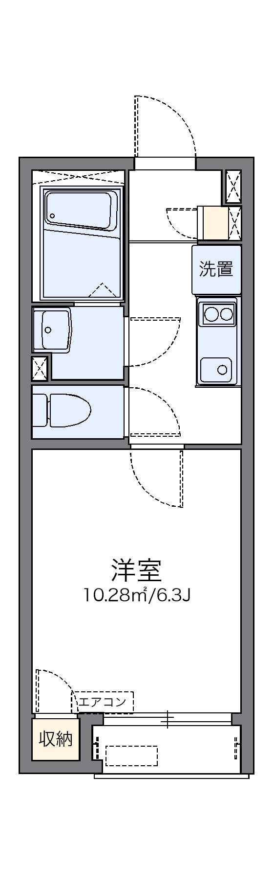 レオネクストやまとⅢ(1K/2階)の間取り写真