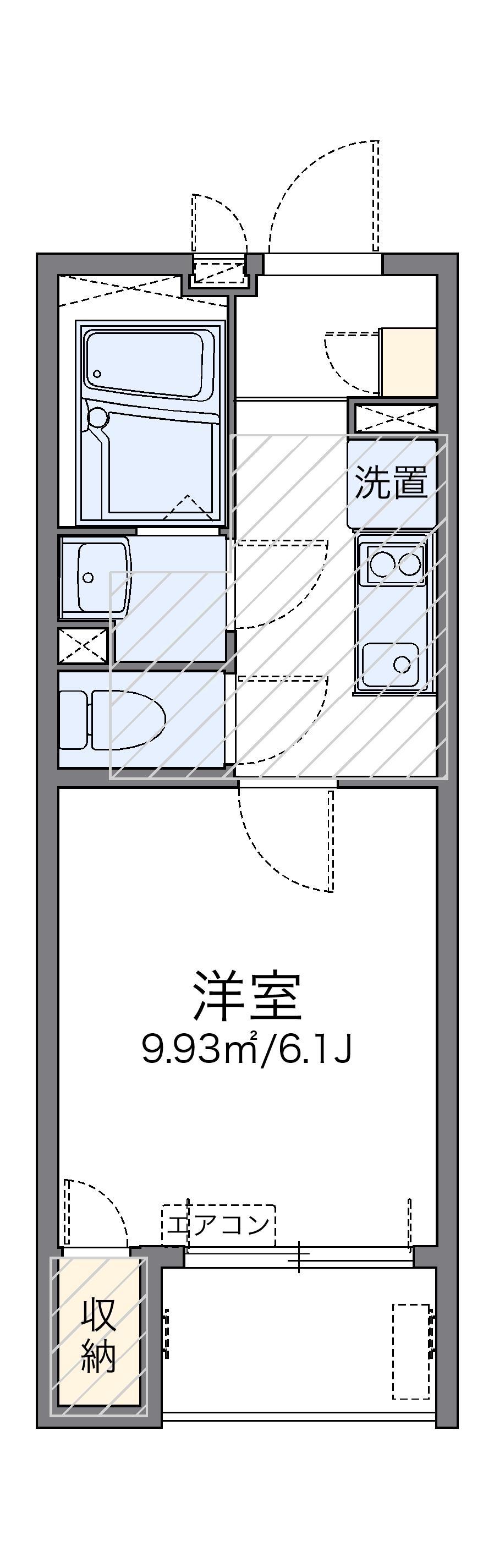 レオネクストサンモールⅢ(1K/1階)の間取り写真