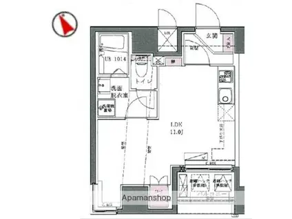 ユニーブル田端新町(ワンルーム/6階)の間取り写真