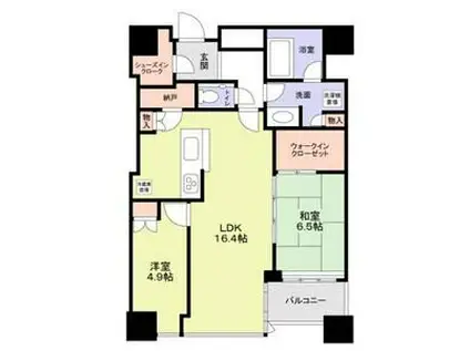 プラウドタワー千代田富士見(2LDK/28階)の間取り写真