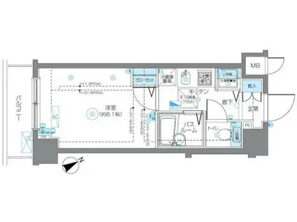 フェニックス池袋弐番館(1K/6階)の間取り写真