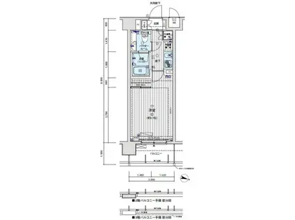 メインステージ滝野川桜通(1K/9階)の間取り写真