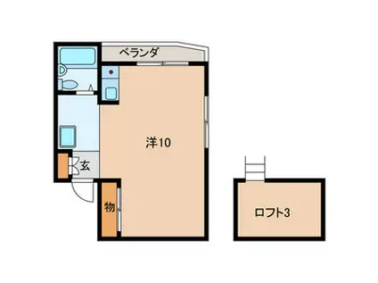 スリーハイム鹿浜(ワンルーム/1階)の間取り写真