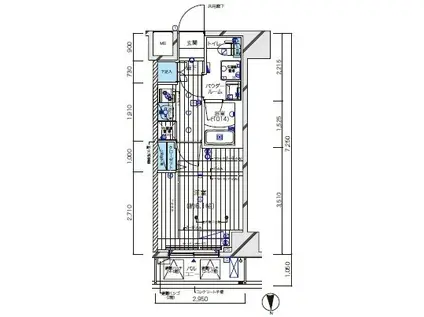メインステージ北千住5(1K/3階)の間取り写真