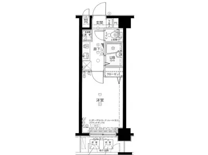 メインステージ巣鴨(1K/12階)の間取り写真