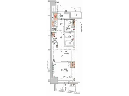 ハーモニーレジデンス神楽坂ヒルズSECOND(1DK/3階)の間取り写真