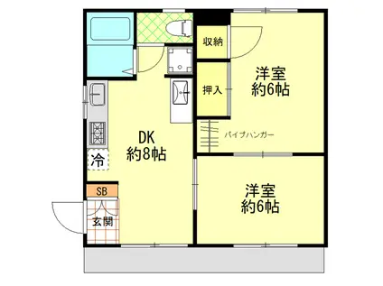 パークユー桜台(2LDK/1階)の間取り写真