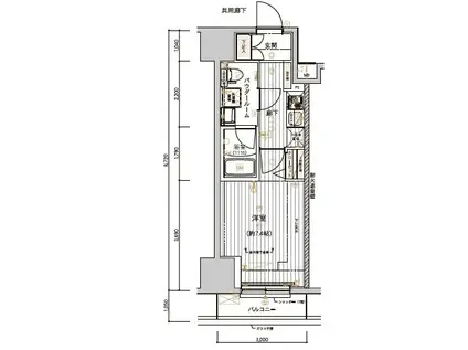 メインステージ十条Ⅱ(1K/2階)の間取り写真