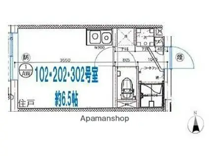 ルミエール荒川町屋(ワンルーム/3階)の間取り写真