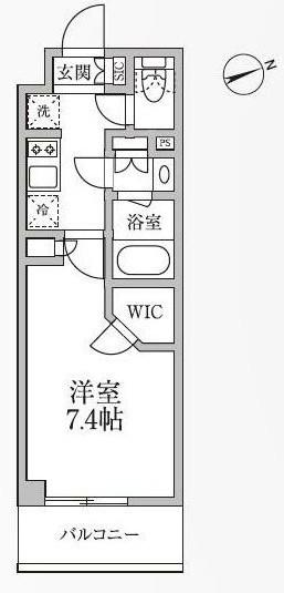 レジディア新御徒町2(1K/4階)の間取り写真