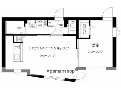 LAPIS本郷(1LDK/1階)の間取り写真