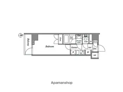 ザ・レジデンス神楽坂Ⅰ(1K/1階)の間取り写真