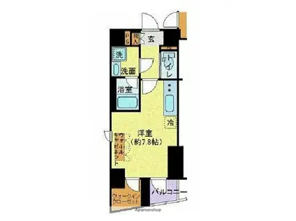 フェルクルール秋葉原(ワンルーム/3階)の間取り写真