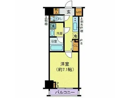 クレヴィスタ板橋西台(1K/2階)の間取り写真