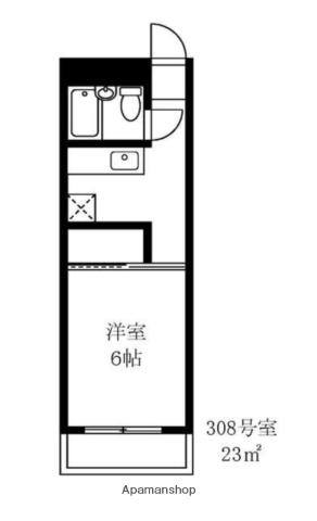 ドエルワン(1K/3階)の間取り写真
