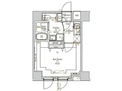 ラフィスタ中板橋Ⅱ(1K/1階)の間取り写真