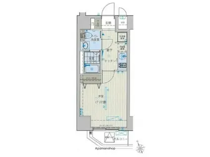 ヴェルト浅草(1K/3階)の間取り写真