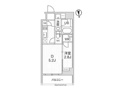 ALTERNA東池袋(2K/4階)の間取り写真