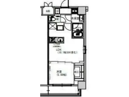 S-RESIDENCE千住大橋(1LDK/12階)の間取り写真