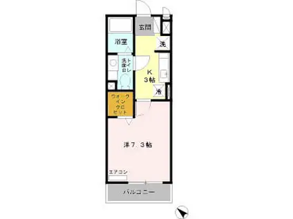 APRICOT(ワンルーム/1階)の間取り写真