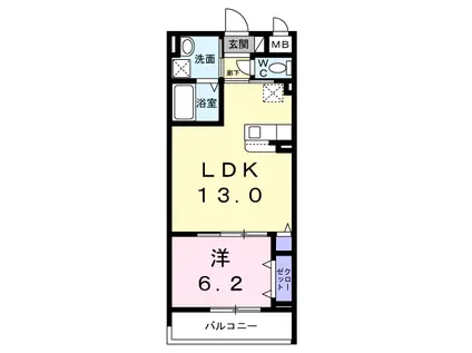アリーサコート セント(1LDK/3階)の間取り写真