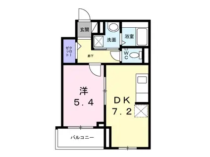 メゾン カルム NO.3(1DK/4階)の間取り写真