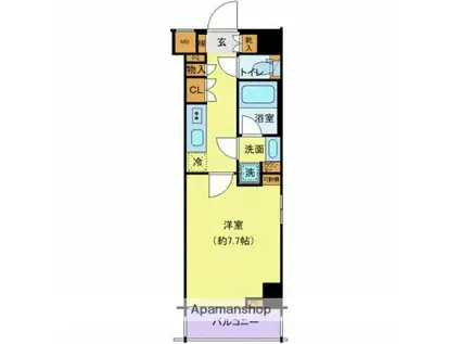 クレヴィスタ板橋西台Ⅱ(1K/6階)の間取り写真