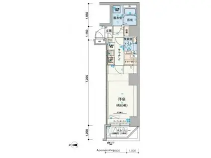 リヴシティ上野入谷(1K/7階)の間取り写真
