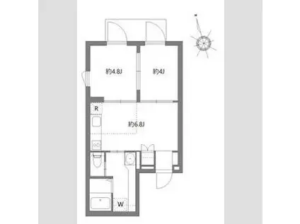 アピチェ板橋本町(2DK/1階)の間取り写真